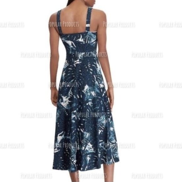 Chaps | Midi Dress, Palm Print - Picture 3 of 6